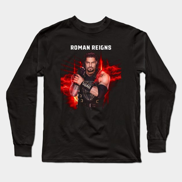 Roman Reigns Long Sleeve T-Shirt by Crystal and Diamond